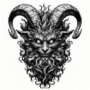 Micro Realism Baphomet With Hyper-Detailed Features