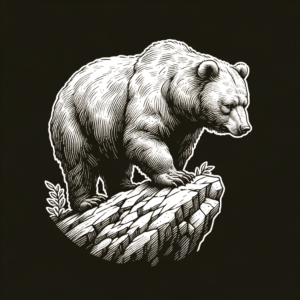Micro Realism Bear Standing On Rock
