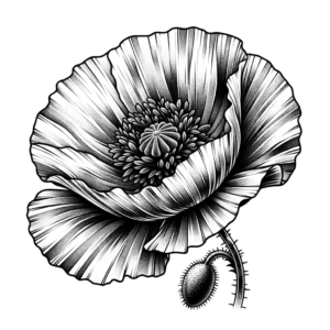 Micro Realism Poppy Flower With Lifelike And Intricate Details