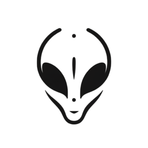 Minimalist Alien Head With Sleek Lines