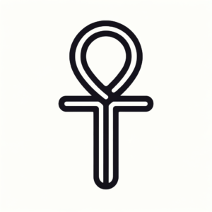 Minimalist Ankh With Thin Lines