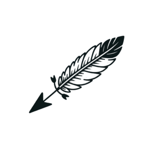 Minimalist Arrow With A Single Feather