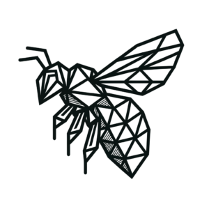 Minimalist Bee With Geometric Shapes