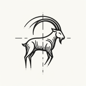 Minimalist Capricorn Goat With Fine Lines