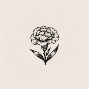 Minimalist Carnation With Basic Lines