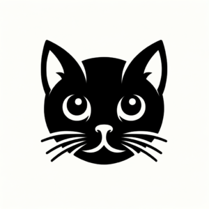 Minimalist Cat With Just Eyes And Whiskers