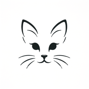 Minimalist Cat With Only Ears And Tail