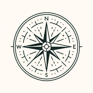 Minimalist Compass Centered Around A Single Star