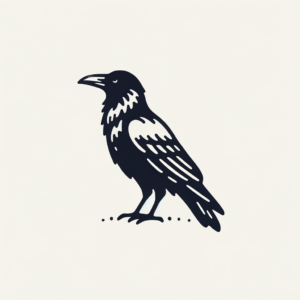 Minimalist Crow Outline