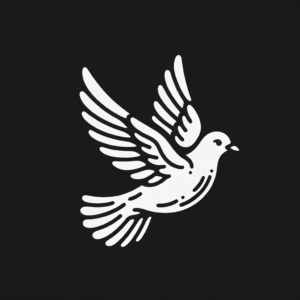 Minimalist Dove In Flight