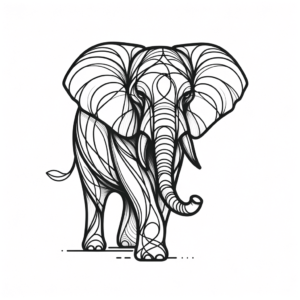Minimalist Elephant With Abstract Design