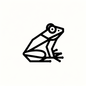 Minimalist Frog With Basic Shapes