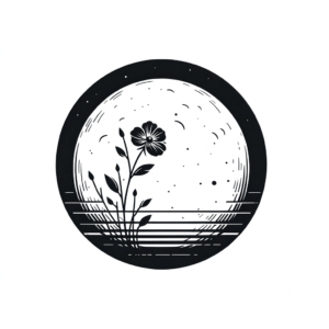 Minimalist Full Moon With Clear Outline