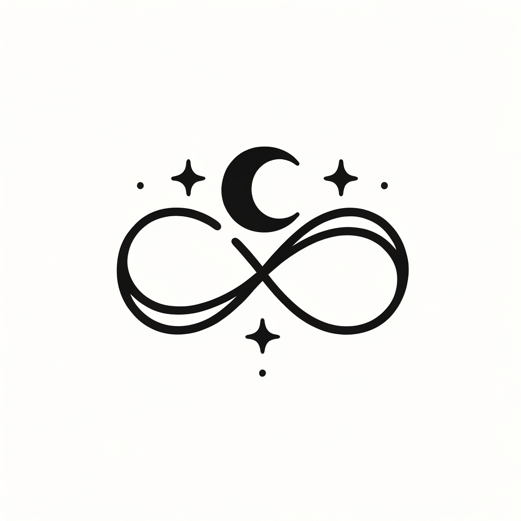 Minimalist Infinity With Moon