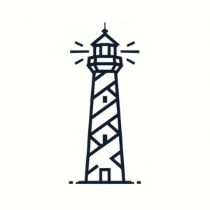 Minimalist Lighthouse With Simple Geometric Shapes