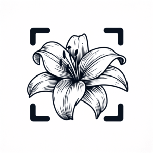 Minimalist Lily With Single Petal Outline