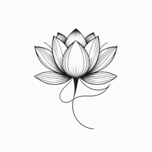 Minimalist Lotus Flower With Few Lines