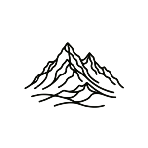 Minimalist Mountain Range With A Single Continuous Line