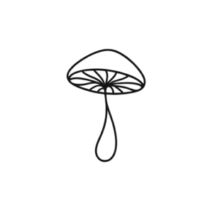 Minimalist Mushroom With A Single Continuous Line