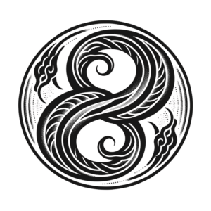Minimalist Ouroboros With Straightforward Lines