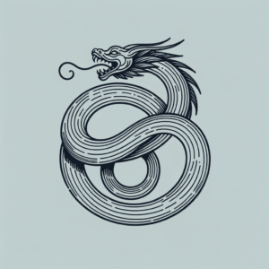 Minimalist Ouroboros With Thin Lines