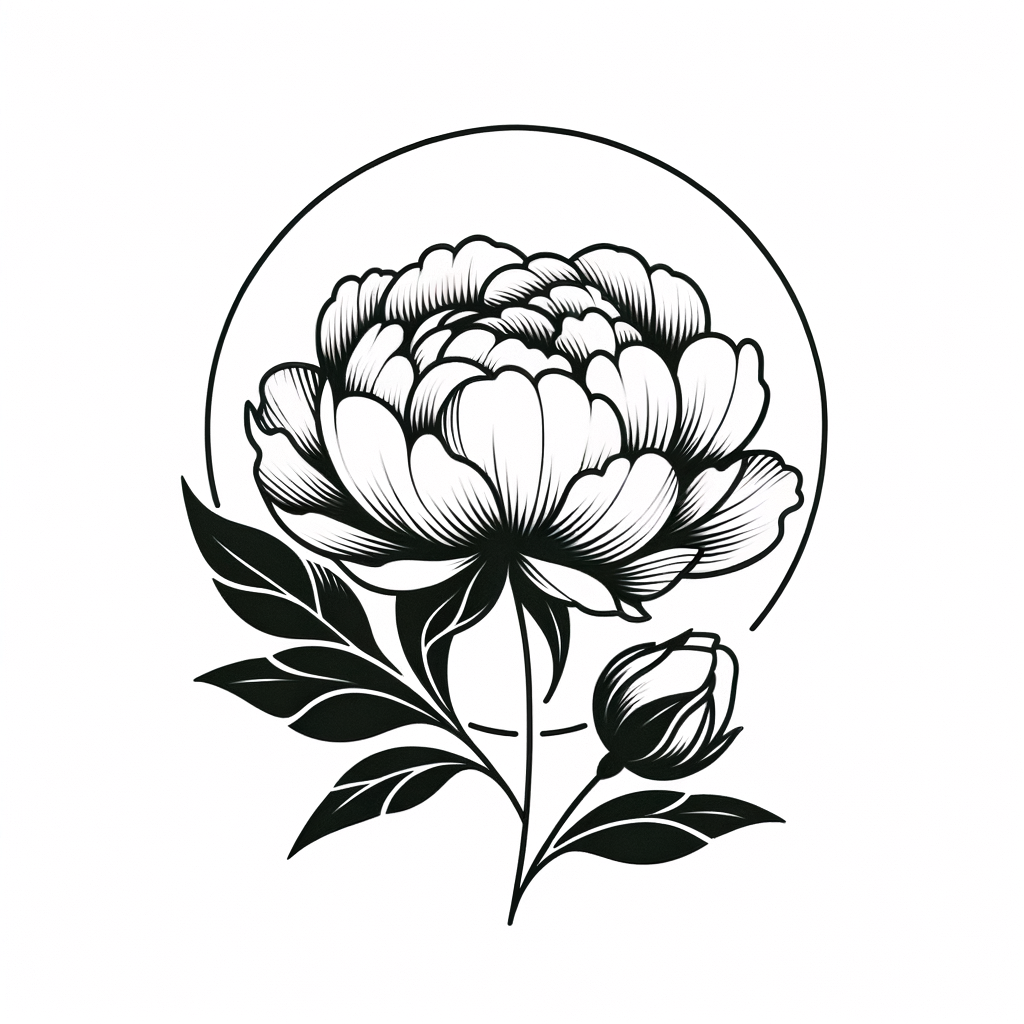 Minimalist Peony With Few Elements