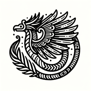 Minimalist Quetzalcoatl With Few Lines