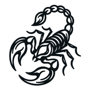 Minimalist Scorpion With Clean, Simple Lines And An Abstract Form