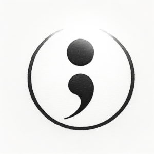 Minimalist Semicolon With Subtle Details