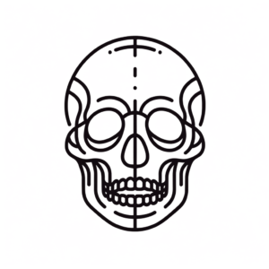 Minimalist Skull With Straight Lines