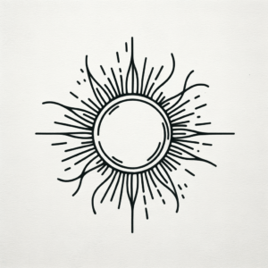 Minimalist Sun In A Single Continuous Line