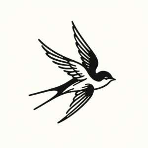 Minimalist Swallow In Flight