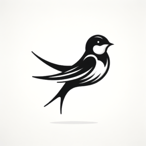 Minimalist Swallow With Clean, Simple Lines