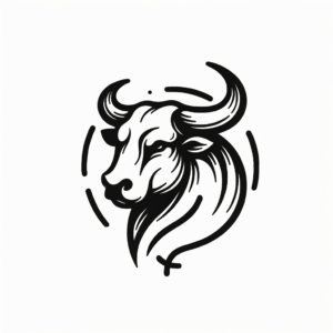 Minimalist Taurus Bull With Simple Lines