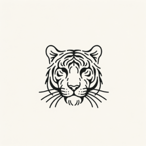 Minimalist Tiger With Clean Aesthetic