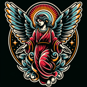 Neo-Traditional Angel With Bold Colors