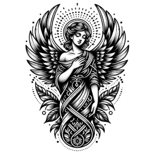 Neo-Traditional Angel With Modern Twist