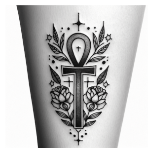 Neo-Traditional Ankh With Flowers