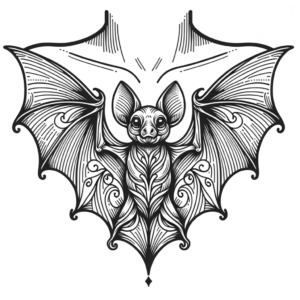 Neo-Traditional Bat With Elaborate Wings