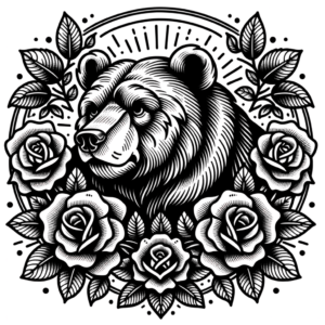 Neo-Traditional Bear With Roses