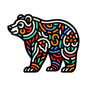 Neo-Traditional Bear With Vibrant Colors