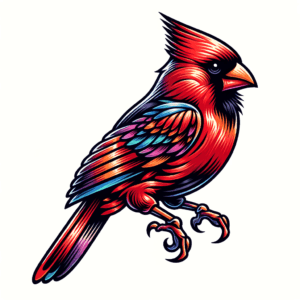 Neo-Traditional Cardinal With Vibrant Colors And Shading