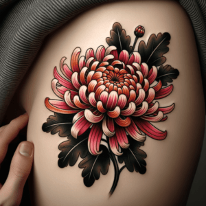 Neo-Traditional Chrysanthemum With Vibrant Hues