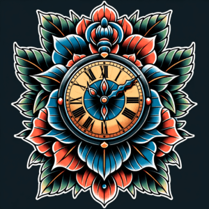 Neo-Traditional Clock With Bold Colors