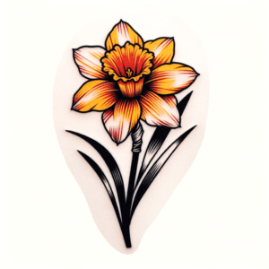 Neo-Traditional Daffodil With Vibrant Colors