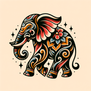 Neo-Traditional Elephant With Bold Colors