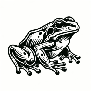 Neo-Traditional Frog With Bold And Modern Design