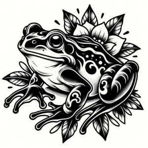 Neo-Traditional Frog With Modern Touches