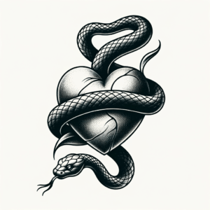 Neo-Traditional Heart With A Snake