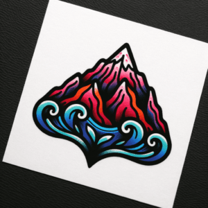 Neo-Traditional Mountain With Vibrant Colors